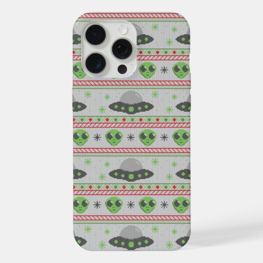 Alien Ugly KerstSweater iPhone Hoesje (Achterkant)