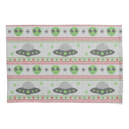 Alien Ugly KerstSweater Kussensloop (Voorkant)