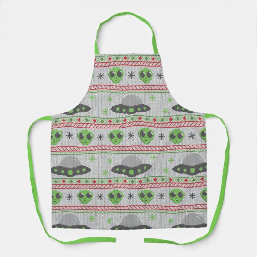 Alien Ugly KerstSweater Schort (Voorkant)