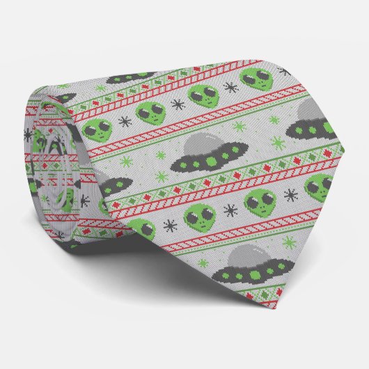Alien Ugly KerstSweater Stropdas (Opgerold)