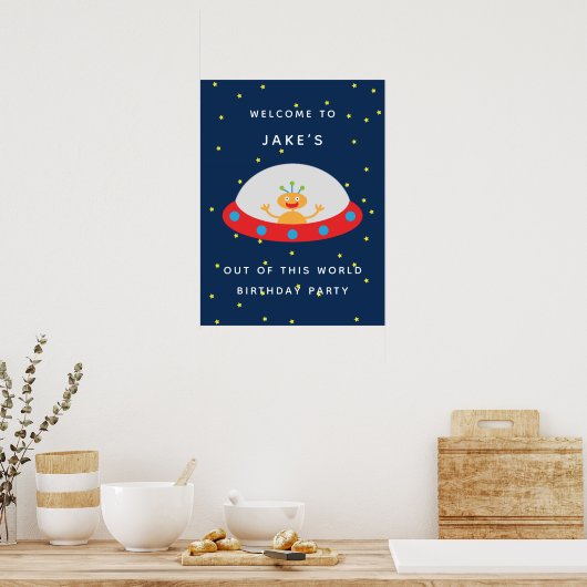 Alien uit deze wereld, welkom bord poster (Keuken)