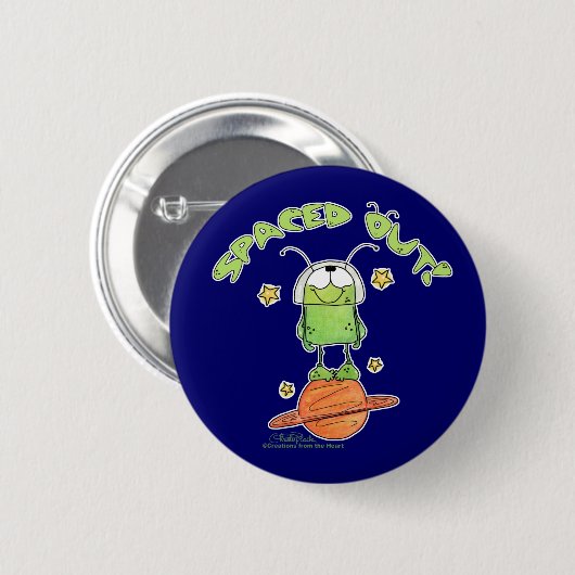 Alien uitgespaard ronde button 5,7 cm (Voorkant /achterkant)