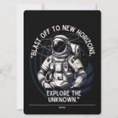 ALIEN, UNIVERSE, RAKETSCHIP, PLANEET EN ASTRONAUTE FEESTDAGENKAART (Achterkant)