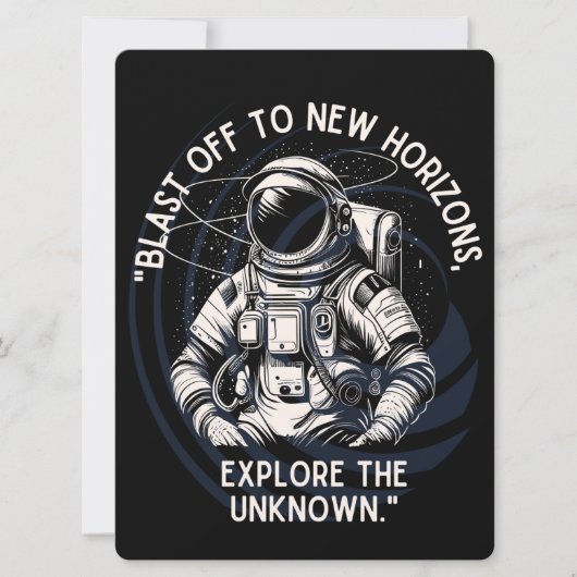 ALIEN, UNIVERSE, RAKETSCHIP, PLANEET EN ASTRONAUTE FEESTDAGENKAART (Voorkant)