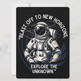 ALIEN, UNIVERSE, RAKETSCHIP, PLANEET EN ASTRONAUTE FEESTDAGENKAART