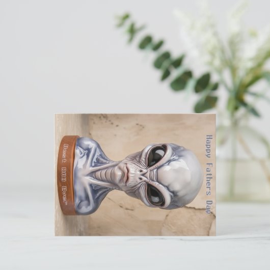 Alien Vaderdag Feestdagenkaart (Staand voorkant)