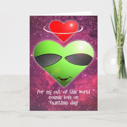 Alien Valentijnsdag Feestdagen Kaart (Voorkant)