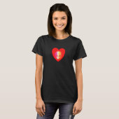 Alien Valentine Heart Science Fiction T-shirt (Voorkant volledig)