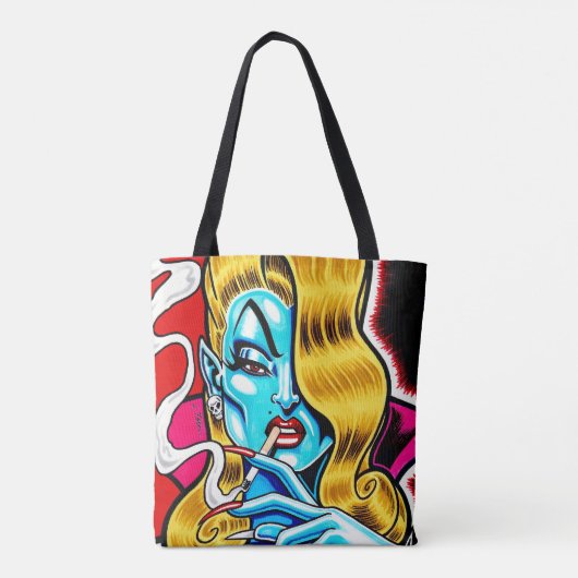 Alien Vampire Tote Bag (Achterkant)