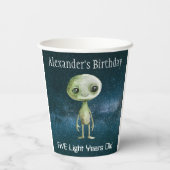 Alien verjaardagsfeestje papieren bekers (Achterkant)