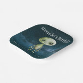 Alien verjaardagsfeestje papieren bordje (Gebogen)