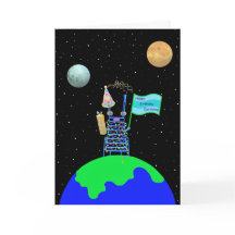 Alien Verjaardagskaart 1 met vers van Jo Afbeeldin