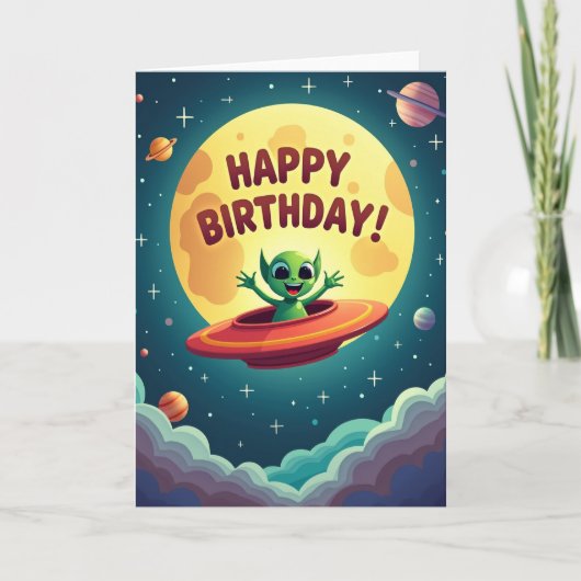 Alien Verjaardagskaart Kaart (Voorkant)