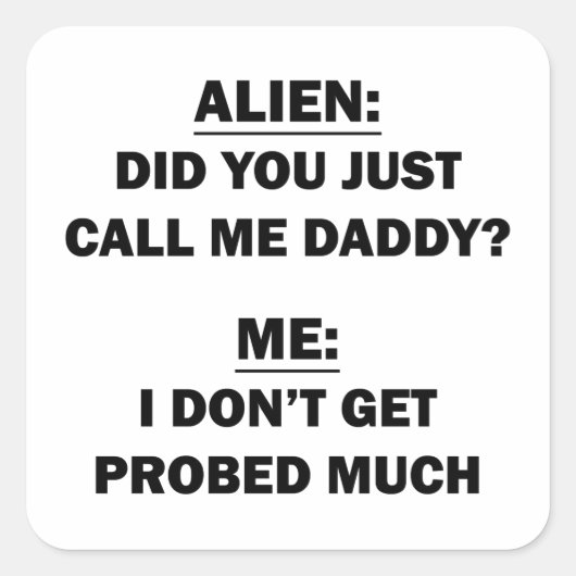Alien Vierkante Sticker (Voorkant)
