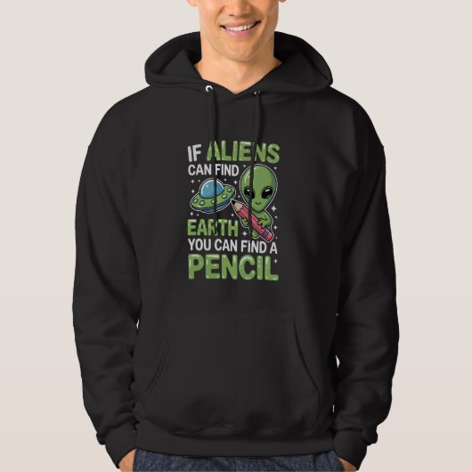 Alien Vind Potlood Grappig Leraar School Design Hoodie (Voorkant)