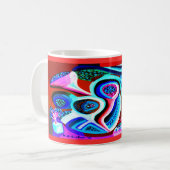Alien visie kunst koffiemok (Voorkant links)