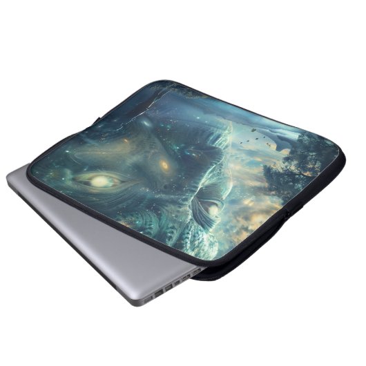 Alien Visitation Digitale Kunst Laptop Sleeve (Voorkant onderkant)