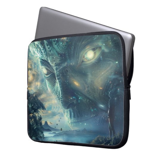 Alien Visitation Digitale Kunst Laptop Sleeve (Voorkant Links)