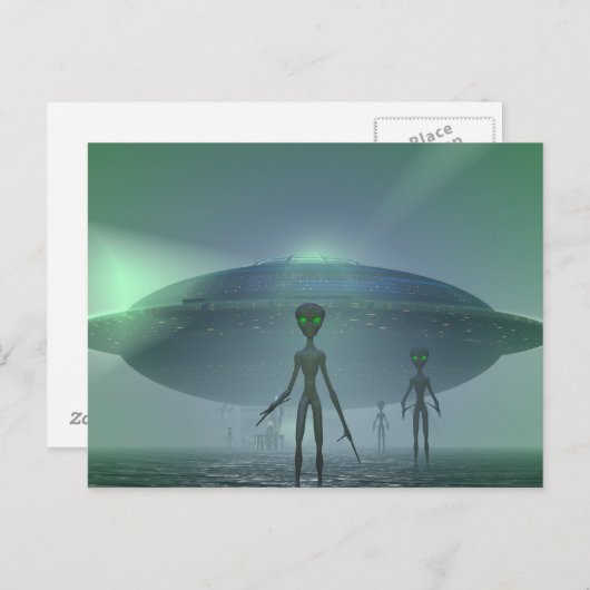 Alien Visitors briefkaart (Voorkant / Achterkant)