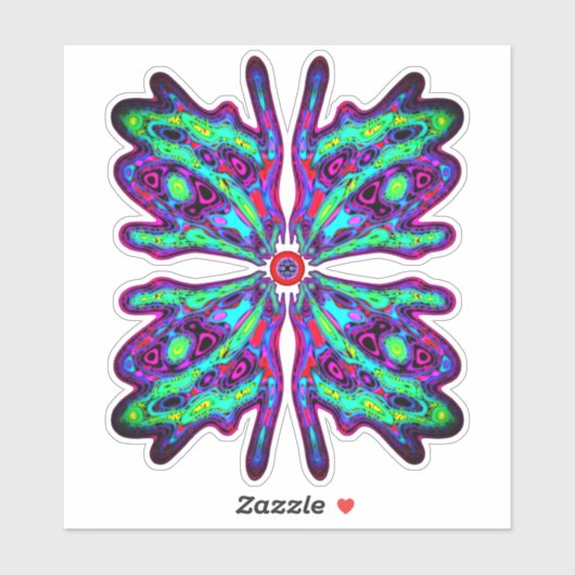 Alien vlinder b (kleurrijk patroon) v3 sticker (Vel)