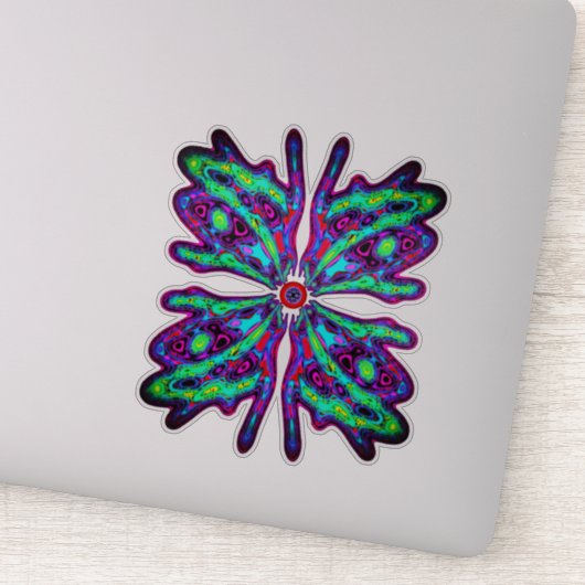 Alien vlinder b (kleurrijk patroon) v3 sticker (Detail)