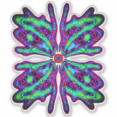 Alien vlinder b (kleurrijk patroon) v3 sticker (Voorkant)