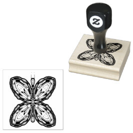 Alien-vlinder (kleurrijk patroon) v1 rubberstempel