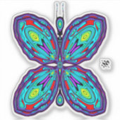 Alien-vlinder (kleurrijk patroon) v1 sticker (Voorkant)