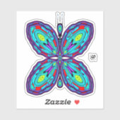 Alien-vlinder (kleurrijk patroon) v1 sticker (Vel)