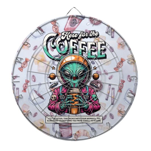 Alien voor de koffie dartbord (Voorkant)
