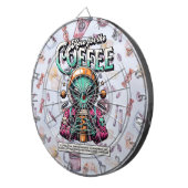 Alien voor de koffie dartbord (Voorkant Rechts)