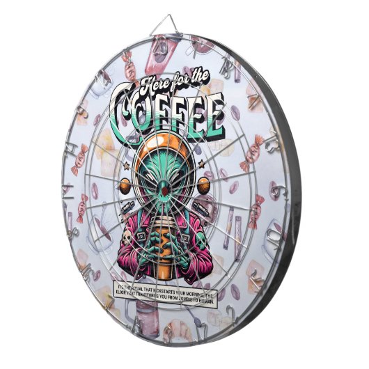 Alien voor de koffie dartbord (Voorkant Rechts)