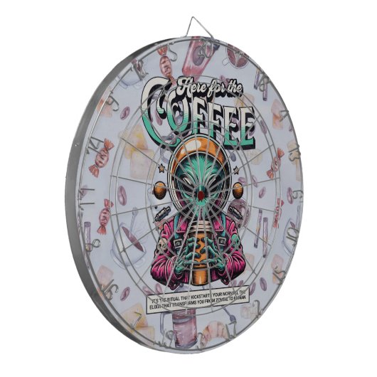 Alien voor de koffie dartbord (Voorkant Links)