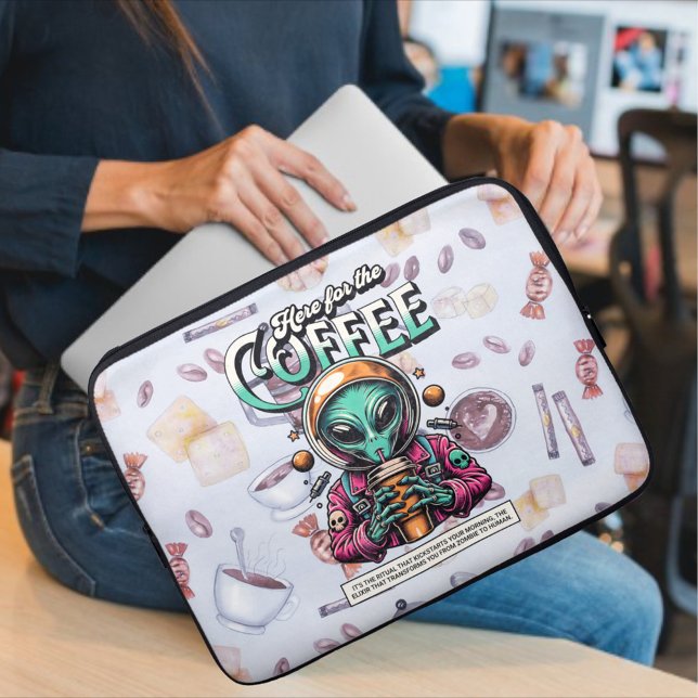 Alien voor de koffie laptop sleeve (Creator heeft geüpload)