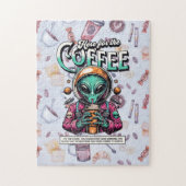 Alien voor de koffie legpuzzel (Verticaal)