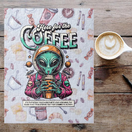 Alien voor de koffie legpuzzel