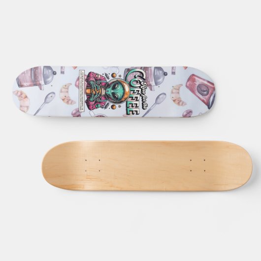 Alien voor de koffie persoonlijk skateboard (Horizontaal)