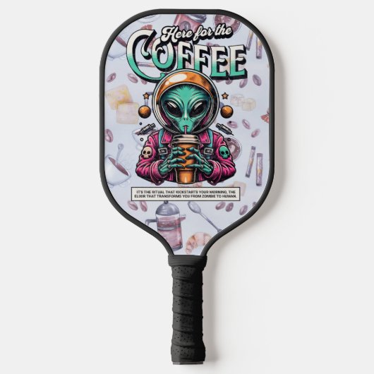 Alien voor de koffie pickleball paddle (Voorkant)