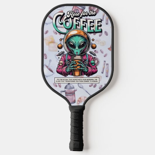 Alien voor de koffie pickleball paddle (Achterkant)