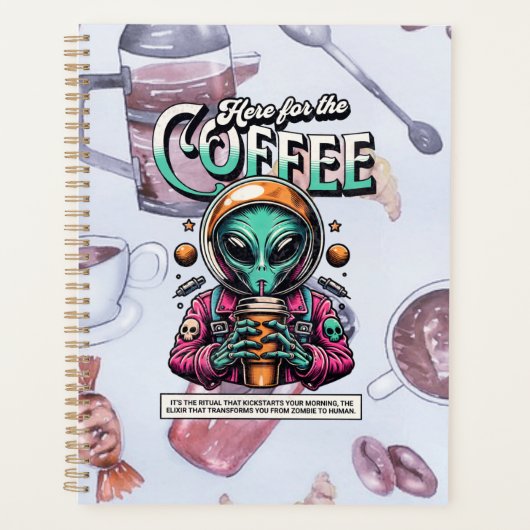 Alien voor de koffie planner (Voorkant)