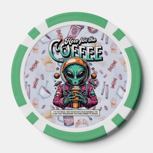Alien voor de koffie poker chips (Achterkant)