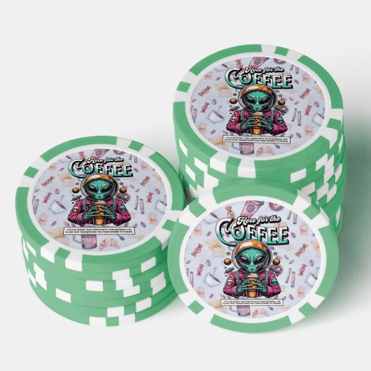 Alien voor de koffie poker chips (Opstapeling)