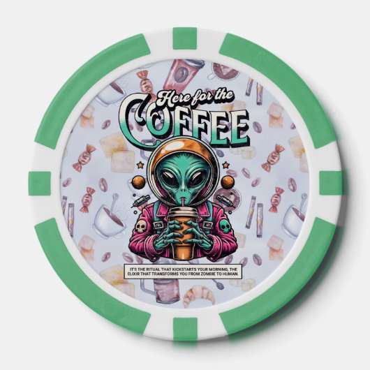 Alien voor de koffie poker chips (Voorkant)
