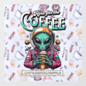 Alien voor de koffie raamsticker (Vel)