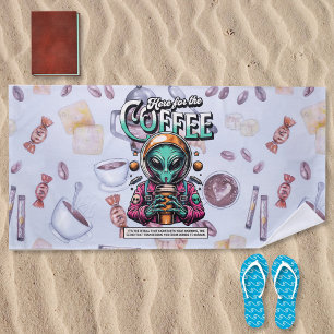 Alien voor de koffie strandlaken