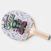 Alien voor de koffie tafeltennisbatje (Zijkant)