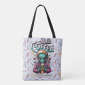 Alien voor de koffie tote bag (Achterkant)