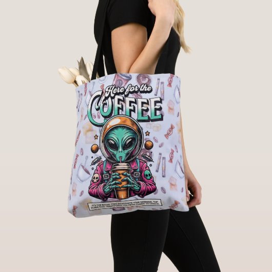 Alien voor de koffie tote bag (Dichtbij)