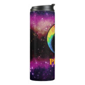 Alien "Vrede" Tie Dye Space Thermische Tumbler Thermosbeker (Gedraaid links)
