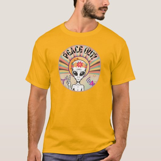Alien Vrede Uit! Leuk T-shirt (Voorkant)